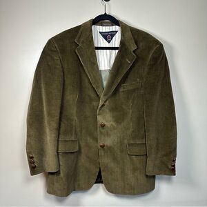 Tommy Hilfiger Corduroy Blazer Jacket | Olive Brown | Made in USA | Size 42